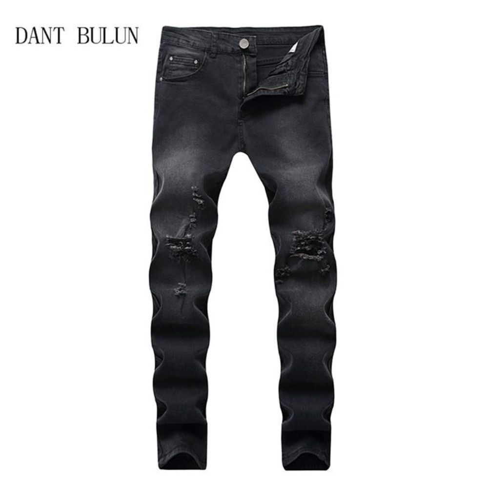 Dant Bulun Distressed Skinny Jeans Faded Black Ripped Denim Size 30